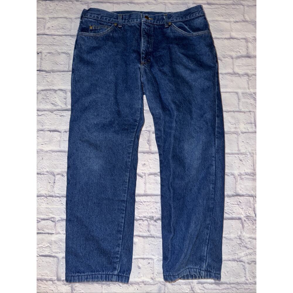 LL Bean Men’s Dark Wash Jeans‎ Denim Flannel Lined 38x28 USA